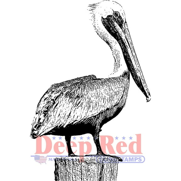Deep Red Stamps Pelican Rubber Cling Stamp 2.1 x 3.1 inches