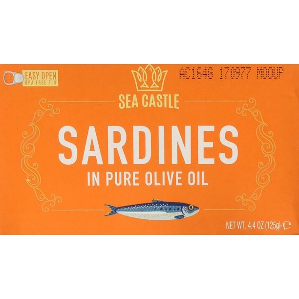 Sea Castle Sardines in Pure Olive Oil, 4.4oz 12 Pack