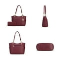 thumbnail image 5 of MKF Collection Allison Women's Tote Bag and Wallet Set, Vegan Leather Handbag Purse For Travel and Work By Mia K. -,Burgundy, 5 of 8