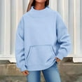 thumbnail image 2 of ABATAB Womens Oversized Sweatshirts Turtleneck Casual Long Sleeve Pullover Tops Fall Fashion Outfits Clothes with Pocket, 2 of 7