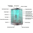 thumbnail image 5 of Ariel Bath Platinum 47.2'' x 89'' Round Hinged Steam Shower with Base Included, 5 of 5