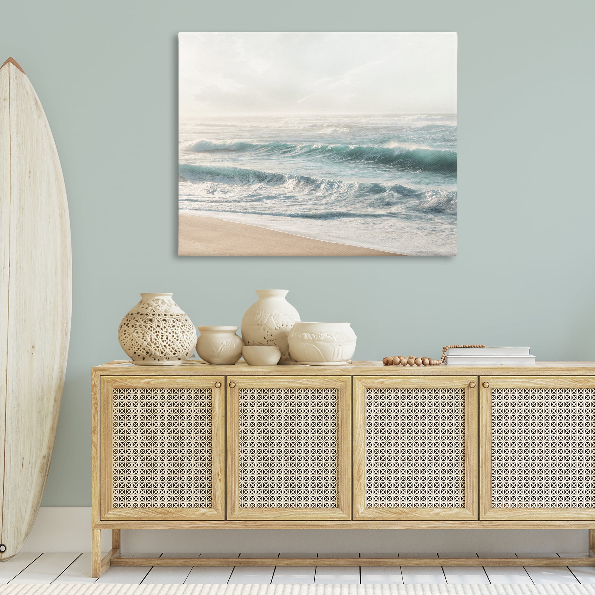 Stupell Industries Distant Beach View Landscape Photography Gallery Wrapped Canvas Art Print Wall Art, 48 x 36