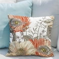 thumbnail image 5 of Vintage Flowers Pillow Covers 16x16 Inch Set of 2 Orange Yellow Floral Leaves Decorative Square Boho Throw Pillows for Couch Rustic Pillow Cases Home Decor Living Room Sofa Porch Outdoor, 5 of 6