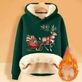 thumbnail image 3 of Christmas Cute Reindeer Hoodies for Women 2025 Long Sleeve Heavyweight Hooded Sweatshirt Pullover Tops, 3 of 4