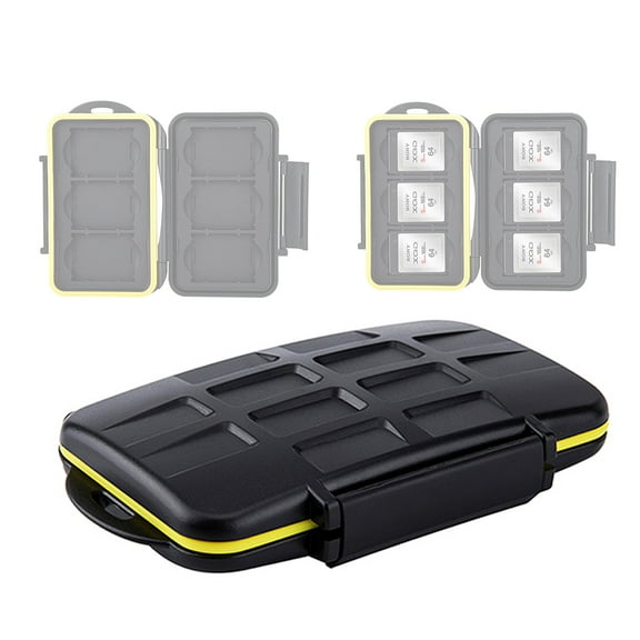 QD6 Card Case, XQD Memory Card Holder, JJC MC-XQD6 Waterproof Water-Resistant Storage Memory Card Case Protector for 6 XQD Cards