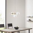 thumbnail image 3 of 3-Light Chandelier with Frosted Glass Globe Bulbs, 3 of 8