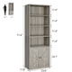 thumbnail image 3 of Estilo rural-style bookshelves: industrial grande estante de libros con doors y abiertos estantes, 6 niveles freestanding de madera book estante in gray para sala de estar, dormitorio, y oficina, 3 of 8