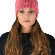 Thick Crochet Knit Double Layer Beanie Slouchy Hat