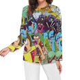 thumbnail image 3 of Rick And Morty Women’s Pajama Top 3D Digital Print Sleepwear Trendy Crewneck Pullovers Long Sleeve Shirts 2XL, 3 of 8