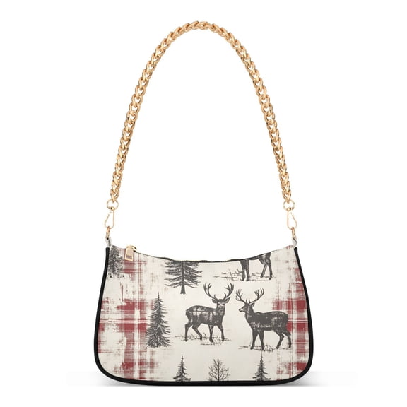 FORMRS Womens Shoulder Bag with Chain Strap Clutch Purse Cute Tote Handbag, Beige Deer