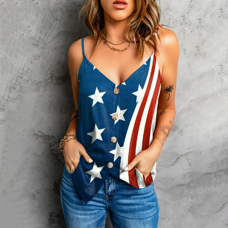 Women 4th of July Tops, Women's Sleeveless Summer Sexy Casual Tops