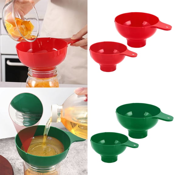 Canning Funnel for Kitchen Use - Two Pack - Wide Mouth Funnel, Large Canning Funnels for Filling Bottles - with Vent Ribs for Faster Flow - BPA Free