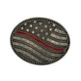 thumbnail image 1 of Montana Silversmiths Belt Buckle Support Thin Red Line Silver A967TRL, 1 of 4