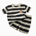 thumbnail image 4 of KPOPLK Toddler Baby Boys Clothes Ribbed Shirt Tops +Shorts Pocket Outfit 2 PCS set 12 Months-5T Tee(18-24 Months,Black), 4 of 9