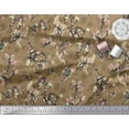 thumbnail image 3 of Soimoi Brown Poly Georgette Fabric Dragonfly,Floral & Texture Fabric Prints by Yard 52 Inch Wide, 3 of 3