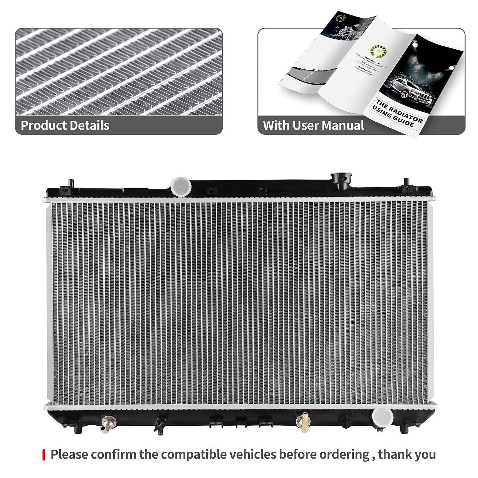 Ledkingdomus Radiator Compatible with 1997-2001 Toyota Camry 2.2l L4 1999 2000 2001 Solara 2.2L L4 4Cyl