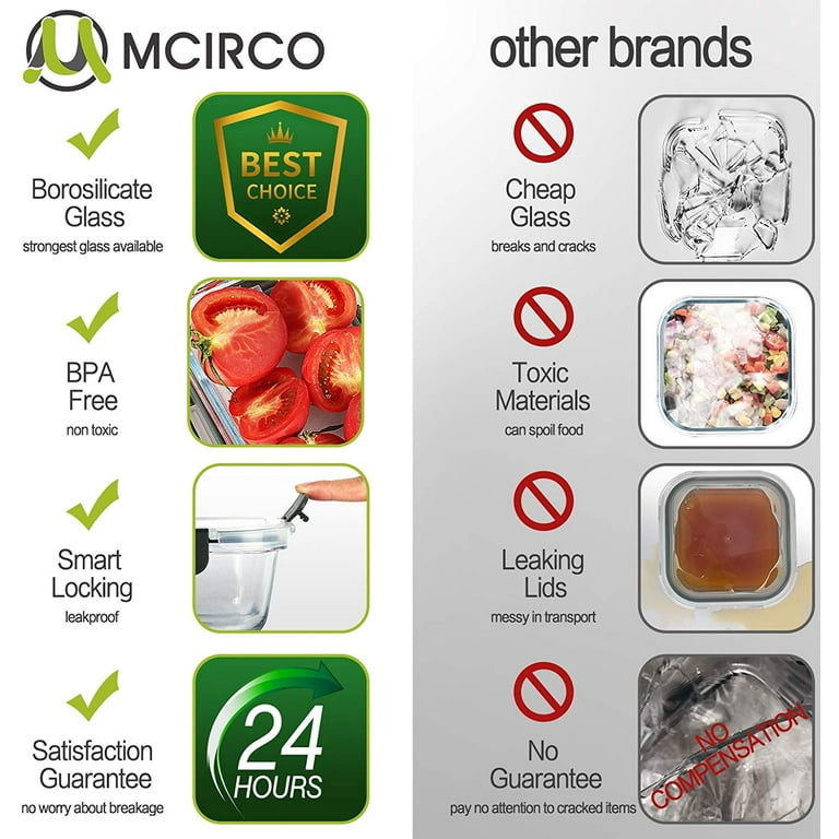  M MCIRCO [12-Pack, 5oz] Small Glass Food Storage