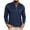 Navy, variant on UVEASISHA Business Casual Henley Shirts for Men Cotton Long Sleeve Pullover Tops Fall Fashion Button Up T-Shirt with Chest Pocket Army Green 3XL