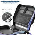 thumbnail image 5 of Water-Resistant 3-Ring Binder Organizer with Multiple Pockets Zipper Binder Bag for Office Watercolor Blue-purple Flowers, 5 of 8