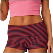 hlysgo Women's Fold Over Shorts Y2K Elastic Waist Lounge Pajama Bottoms Shorts Summer Yoga Athletic Short Wine,M