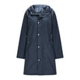 thumbnail image 4 of Women's Long Sleeve Hooded Waterproof Windproof Button Pocket Daily Jacket, 4 of 7