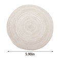 thumbnail image 2 of HJQEQVD 15 Inch Round Braided Cotton Table Placemat - Non-Slip Washable Dining Mat for Kitchen/Dinner Table - Decorative Single Placemat Set, 2 of 4