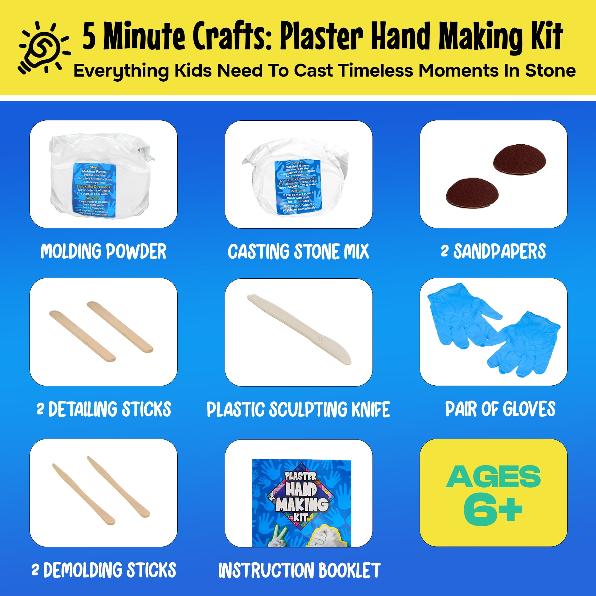 Craft It Up CIU-HCASTINGK-60924 Hand DIY Plaster Statue Molding Kit 