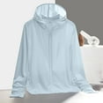 thumbnail image 2 of THDHVS Hoodies for Women,Womens Hoodies,Women's Summer Fall Solid Color Breathable Hooded Sunscreen Clothing Blue XL, 2 of 4