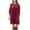 Wine, variant on ICHUANYI New Trending Womens Dress Casual Solid Crew Neck Long Sleeve Mini Dresses Summer