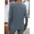 thumbnail image 5 of Long Sleeve Shirts for Women V Neck Fall Sweaters Dressy Casual Basic Tops Trendy Pullover Gray Blue S, 5 of 9