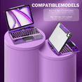 thumbnail image 6 of GUSGU Transparent Case with Wireless Keyboard for iPad 11th Gen 11-in.(A16, 2025), 2022 iPad 10th Gen 10.9-in, 7 Colors Backlight, Trackpad, 360°Rotating Stand, Tech Style, 6 of 9