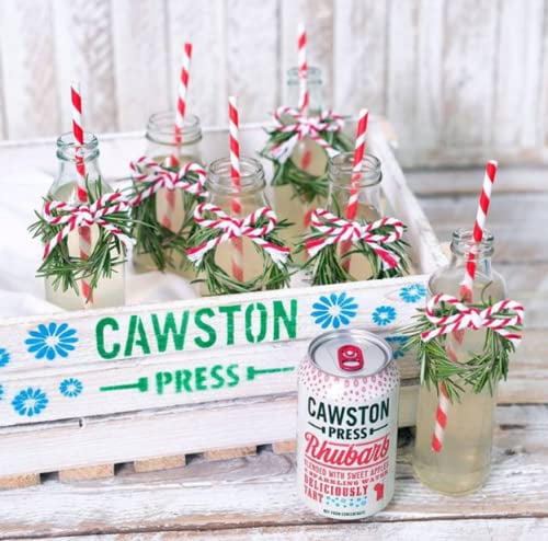Cawston Press Sparkling Rhubarb & Apple Juice, 11.15 Ounce Cans Pack of 4