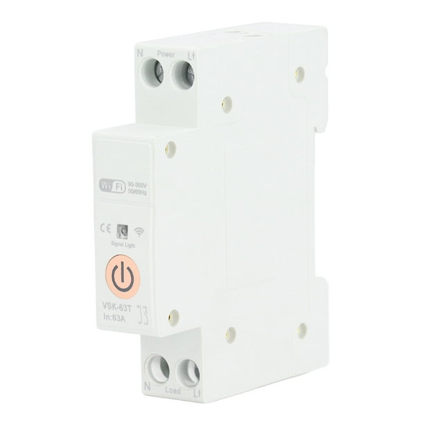 Interruptor WiFi Temporización 90-300V Interruptor Inteligente IP20 Control De Voz 63A 1P Para Electrodomésticos