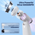thumbnail image 4 of MEHOOM Air Turbo Mini Personal Fan, 3 IN 1 5000mAh Rechargeable Outdoor Portable Fan with Flashlight, 180° Adjustable, 100 Speed, Small Handheld Fan for Outdoor Indoor, Travel, Beach (White), 4 of 12