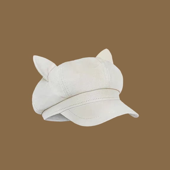 KANG Stylish Winter Beret For Elegant Soft Knit Slouchy Hat With Cat Ears Design Warm Fleece Lined For Fall And Cold Weather Fashion