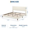 thumbnail image 3 of Kojooin Queen/King Size Platform Bed Frame, Modern Bed Frame with Upholstered Headboard and Strong Metal Slats Support, No Boxing Spring Needed, Easy Assembly, 3 of 7