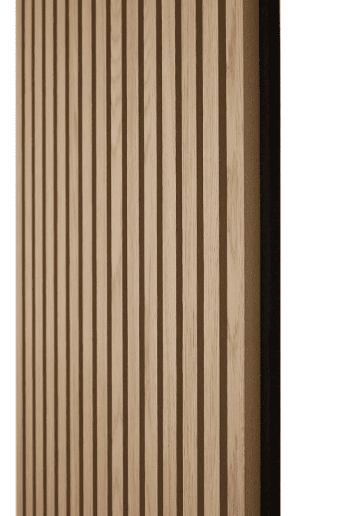 onncom Natural Oak Luxury Wood Veneer Acoustic Wood Wall Slat Panels Soundproof 94.49" x 12.6" (2 Panels per Box)