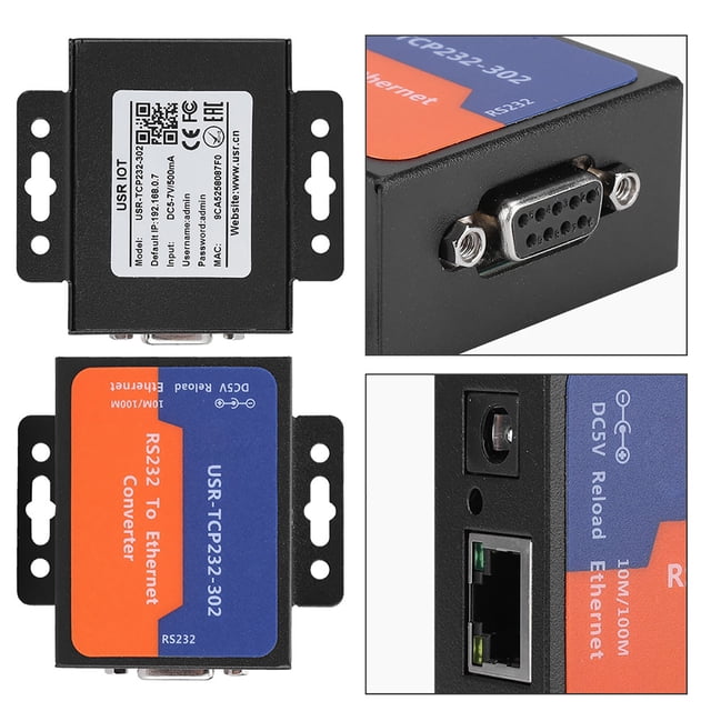 Mini Serial Server, RS232 to Ethernet TCP IP Converter with DHCP, DNS, and Virtual Serial Port, for TCP UDP HTTPD Client, for Embedded Devices