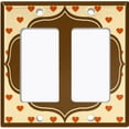 thumbnail image 6 of Metal Light Switch Plate Outlet Cover Brown Beige Frame Orange Hearts Wallpaper WAL040, 6 of 13
