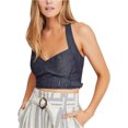 thumbnail image 1 of Camiseta Free People Halter recortada ajustada mujer azul mediano, 1 of 1