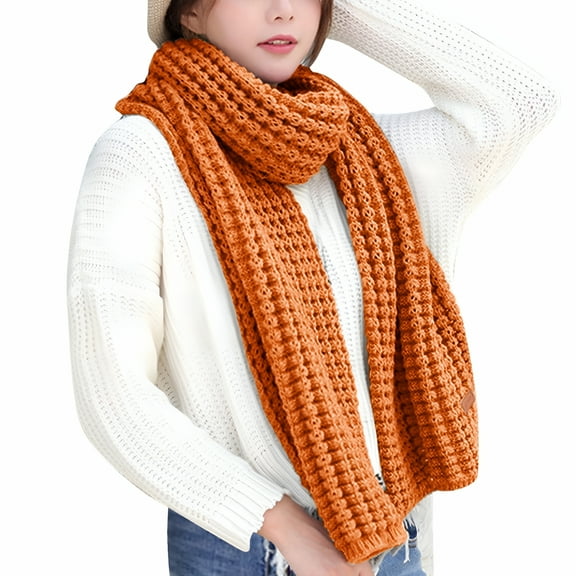 TELOLY Women's Chunky Knit Scarf - Winter Thick Wool Shawl for Cold Weather (Soft & Oversized)