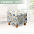 thumbnail image 3 of SCRAWLGOD Starfish Coral Seashell Print Beige Ottoman Cover Square - Stretch Square Ottoman Cover -Soft Footstool Protector Covers - Foot Stool Covers Rectangular with Elastic Bottom, 3 of 7