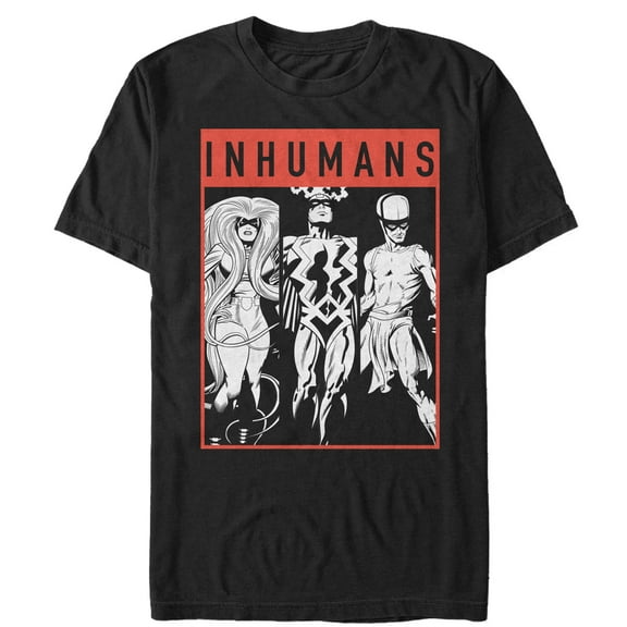 Men's Marvel Inhumans Grayscale Graphic Tee Black 2X Large