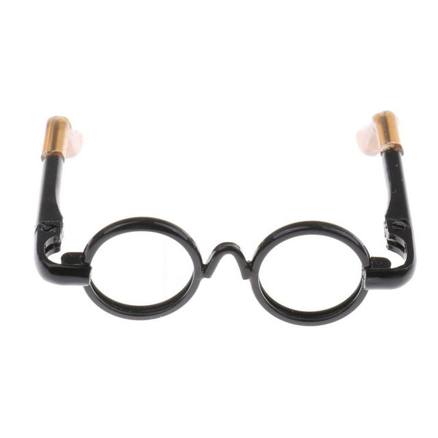 Gafas de muñecas BJD 1/6 perfke Marco de anteojos retro Negro