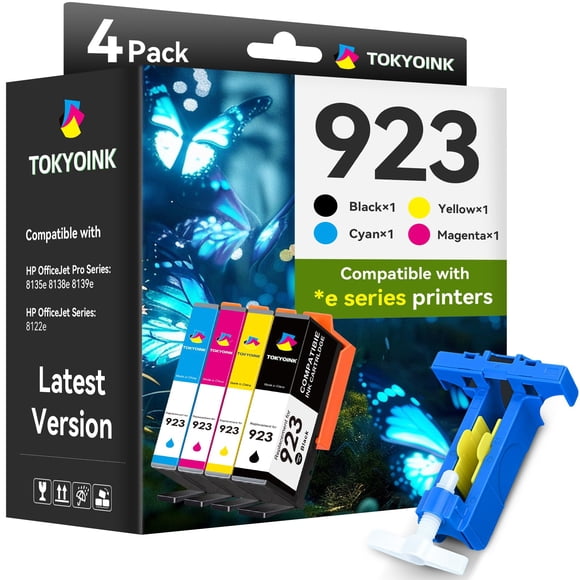 TOKYOINK Cartouches d'Encre 923 Ensemble Combiné de Remplacement pour HP 923e 923 923TG Cartouches d'Encre Compatible avec OfficeJet 8120 8122e 8123 OfficeJet Pro 8130 8135e 8