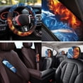 thumbnail image 4 of Uorisanigo Car Seat Cover Full Set of 14, Ice and Fire Dragon Steering Wheel Cover with Center Console Covers, Auto Seat Belt Covers Keychain Holder with Coasters Easy to Install for Auto Truck SUV, 4 of 6