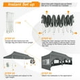 thumbnail image 5 of SANOPY 10' x 30' Heavy Duty Pop up Canopy with 6 Removable Sidewalls, Outdoor Waterproof & Party Wedding Gazebo with Roller Bag, 4 Sandbag, Gray, 5 of 10