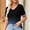 Blue, variant on Short Sleeve Tops for Women Trendy Green V-Neck Gradient Refreshing T-Shirts Women'S Tops