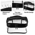 thumbnail image 4 of Unique Bargains 1 Pcs Double Layer Makeup Bag Cosmetic Travel Bag Case Make Up Bag Clear Bags Black, 4 of 6