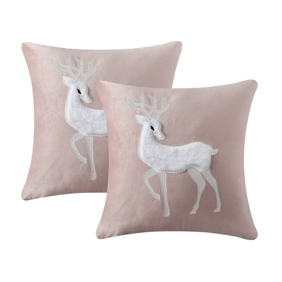 2 Pcs Christmas Throw Pillow Cases, Modern Soft Velvet Square Throw Pillow Covers